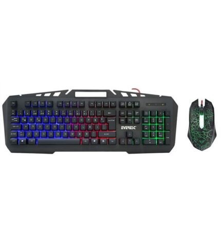 Everest KMX-99 Rainbow LED Aydınlatmalı Q Gaming Klavye & USB Mouse Set – Siyah