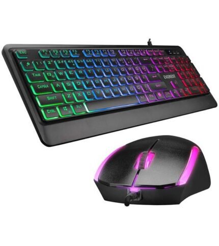 Everest KM-R59 Forza Plus RGB Aydınlatmalı Q Klavye & 1200 DPI Mouse Set – Siyah USB Kombinasyon